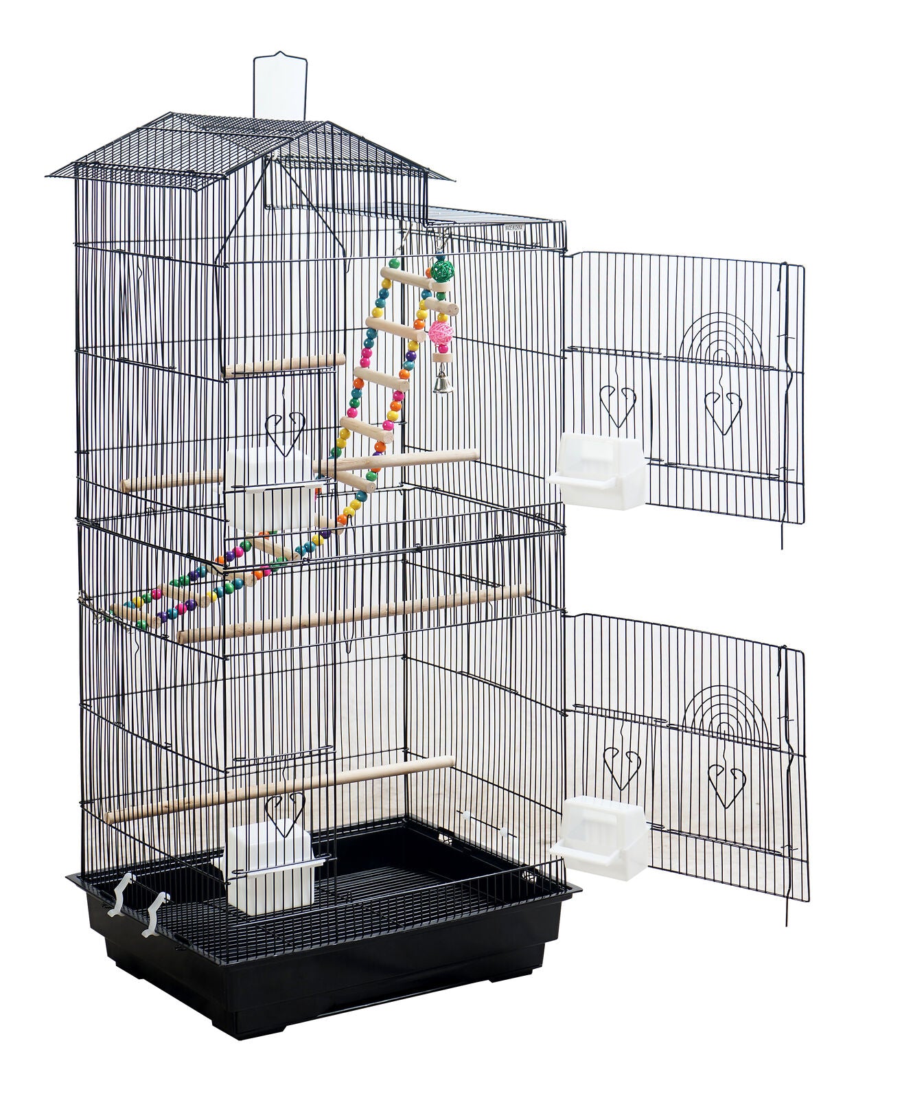 YES4PETS 158cm Large Bird Cage Pet Parrot Aviary Budgie Perch Rolling Stand Castor Wheel