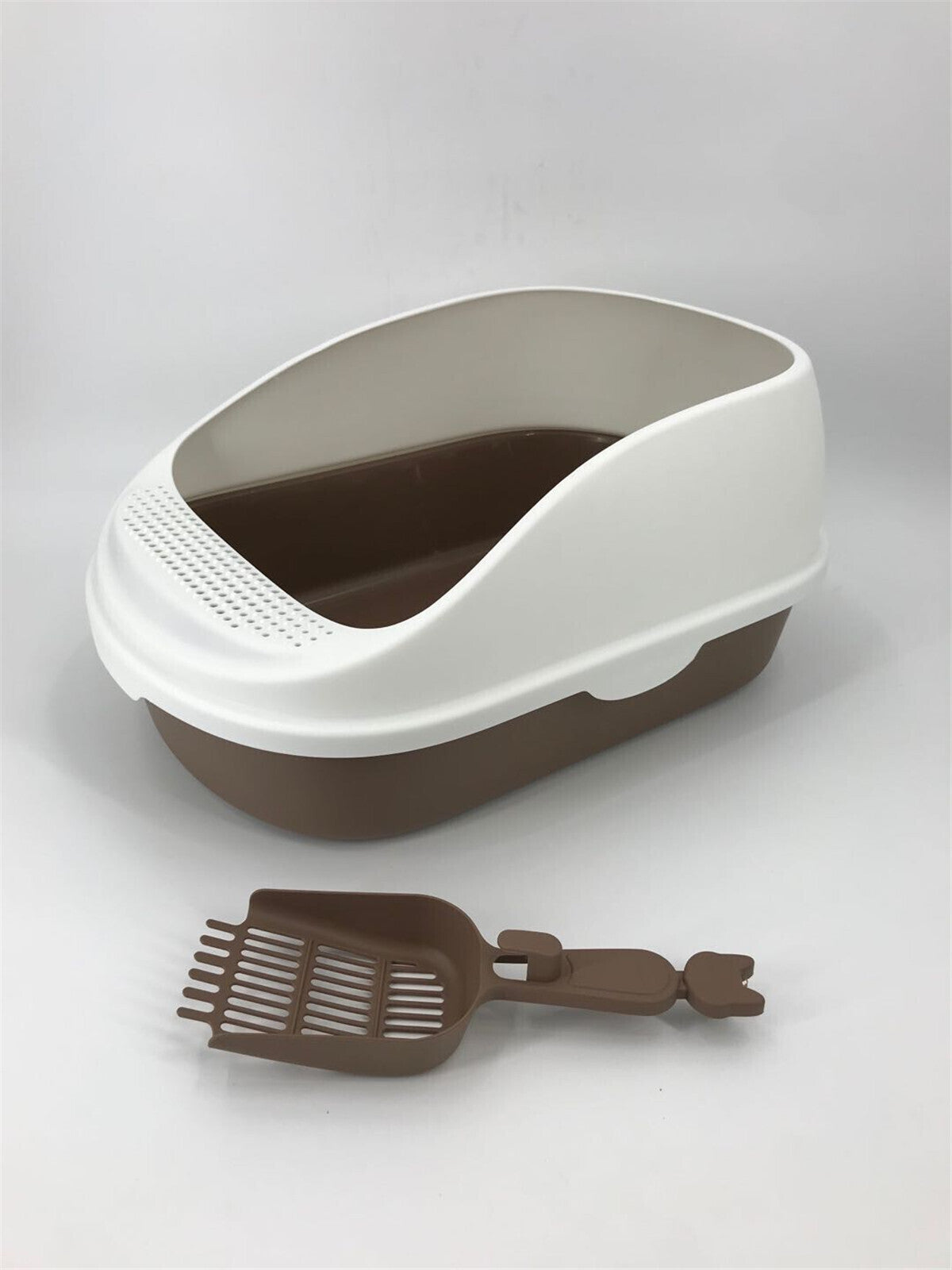 YES4PETS Large Deep Cat Toilet Litter Box Tray High Wall with Scoop 5 Color