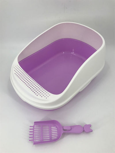 YES4PETS Large Deep Cat Toilet Litter Box Tray High Wall with Scoop 5 Color