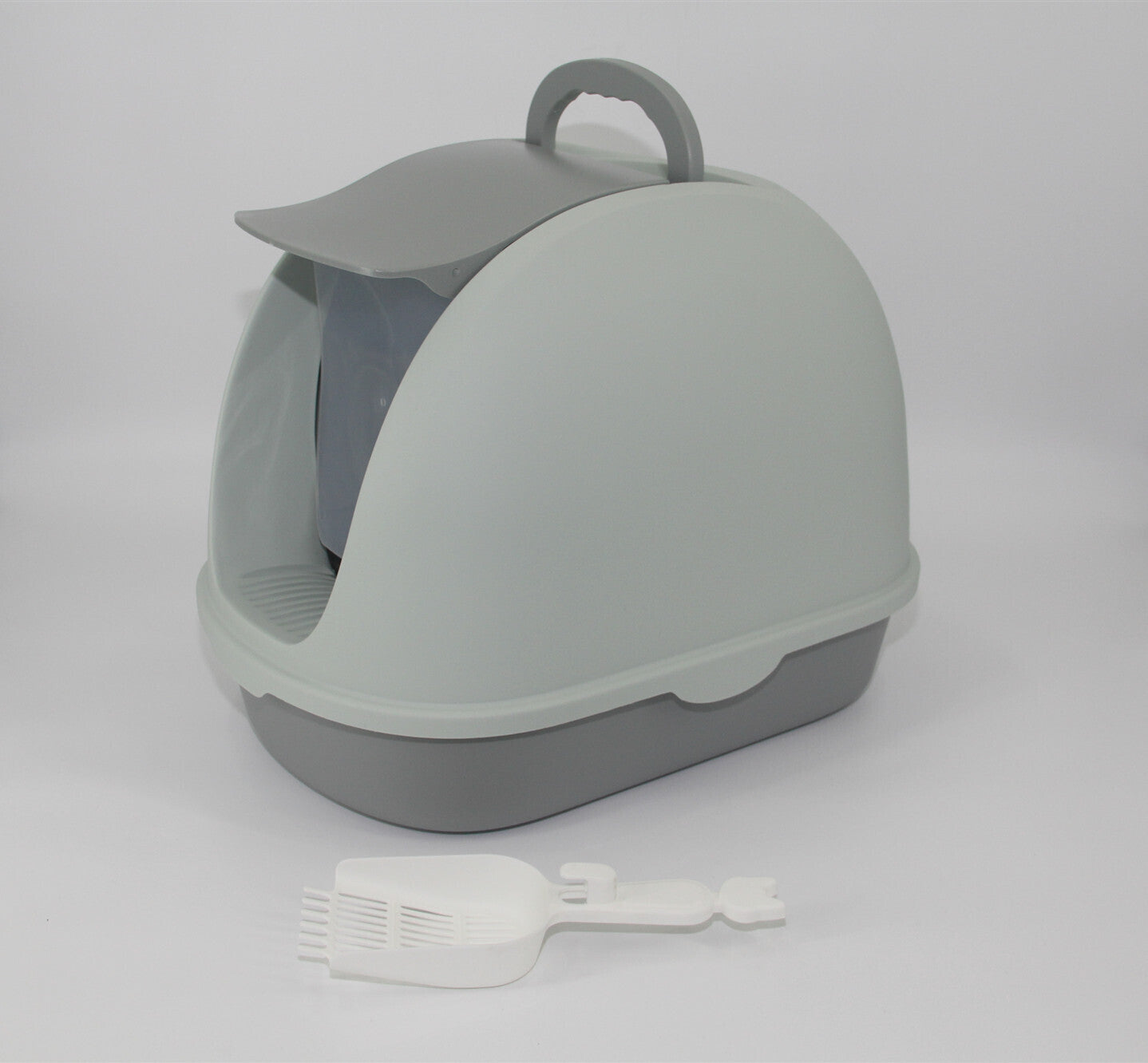 YES4PETS Portable Hooded Cat Toilet Litter Box Tray House with Scoop and Grid Tray