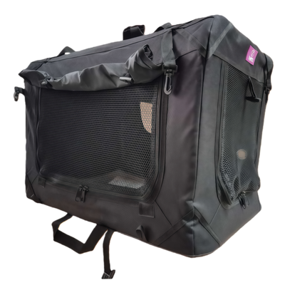 YES4PETS Medium Foldable Soft Dog Cat Puppy Rabbit Crate Bag With Curtain Black