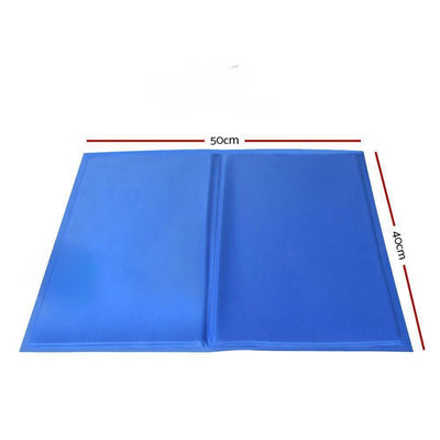 2 X Pet Cooling Bed Gel Mat Dog Cat Non-Toxic Cool Pad Puppy Cold Summer 50x40 CM