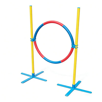 YES4PETS Portable Adjustable Dog Puppy Training Practice Jump Tyre Agility Post
