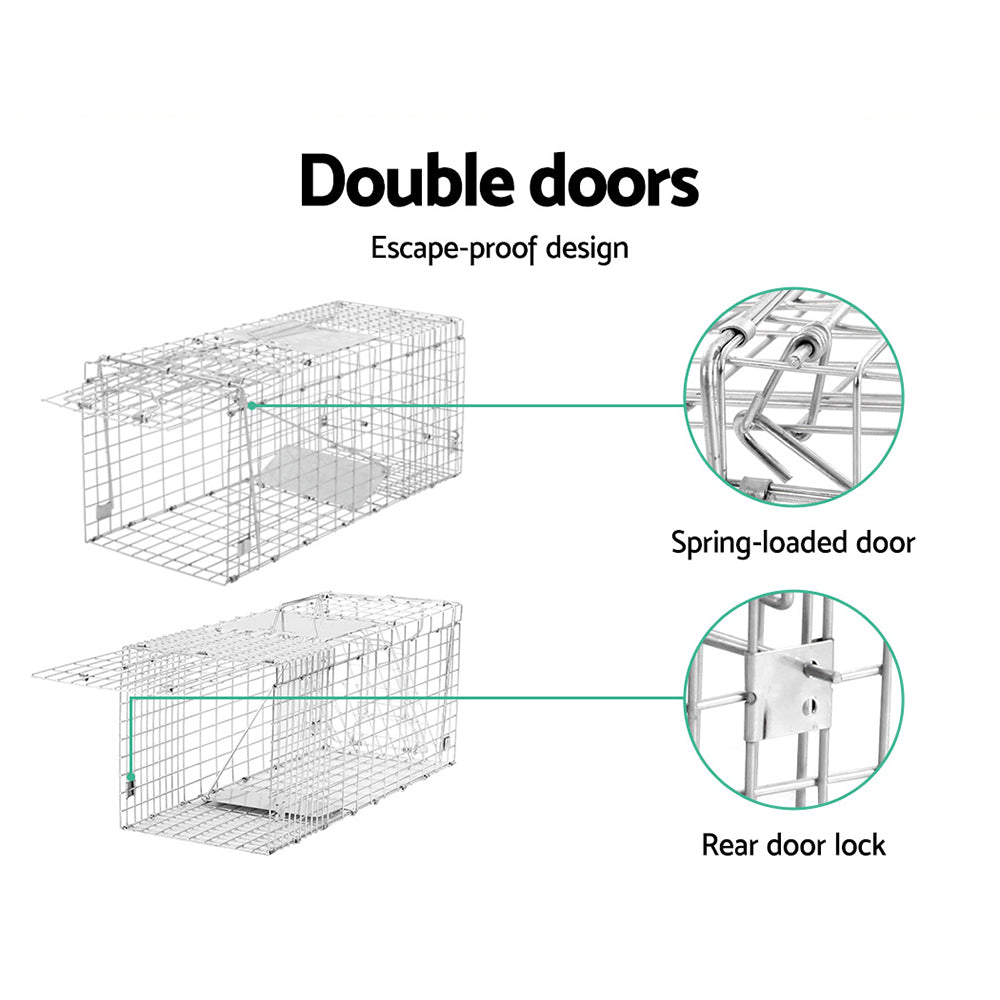 YES4PETS Animal Trap Humane Possum Cage Live Animal Safe Catch Rabbit Cat Hare 60x18x21cm