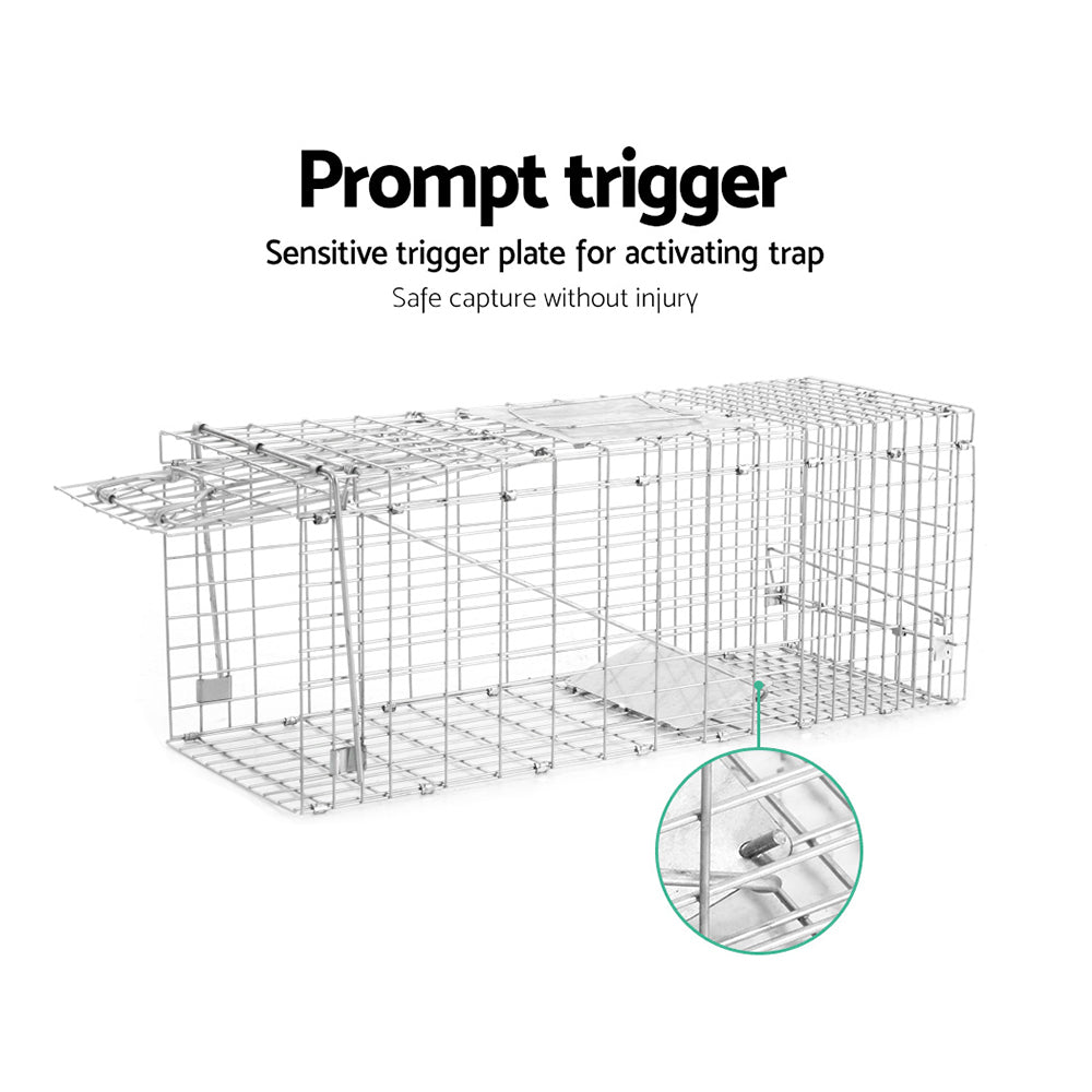 YES4PETS Animal Trap Humane Possum Cage Live Animal Safe Catch Rabbit Cat Hare 60x18x21cm