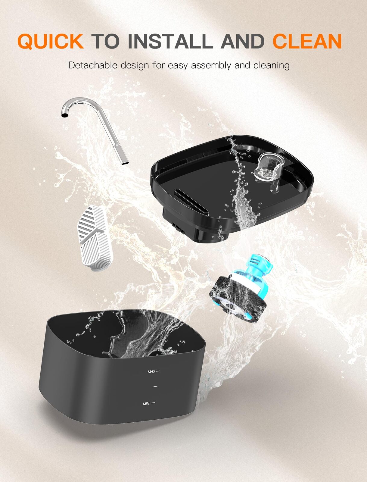 YES4PETS 2.5L Automatic Electric Pet Water Fountain Dog Cat Feeder Bowl Dispenser