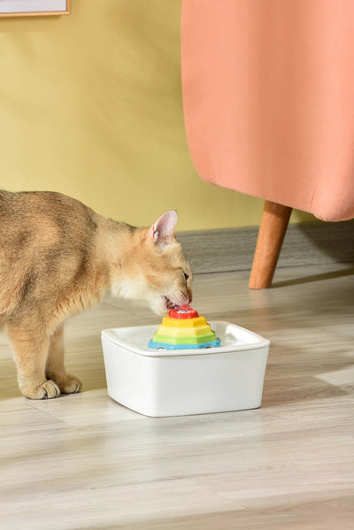 YES4PETS Ceramic Electric Pet Water Fountain Dog Cat Water Feeder Bowl Dispenser 17x Filters