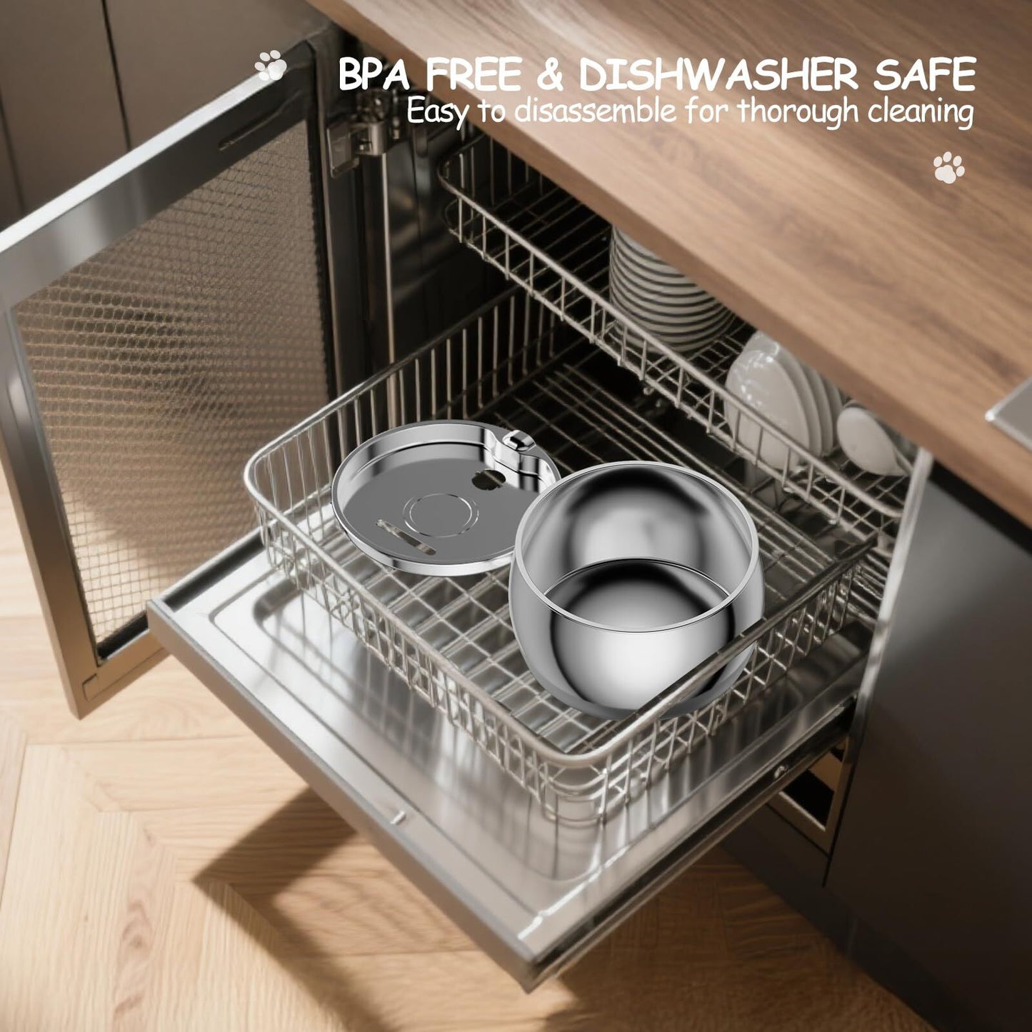 2.5L Automatic Electric Pet Water Fountain Dog Cat Stainless Steel Dispenser Drink Bowl