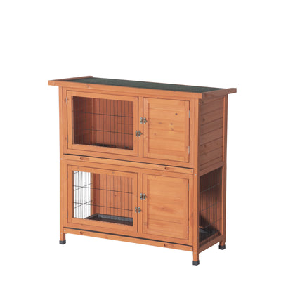 YES4PETS Large Double Storey Rabbit Hutch Guinea Pig Ferret Cage 104cm