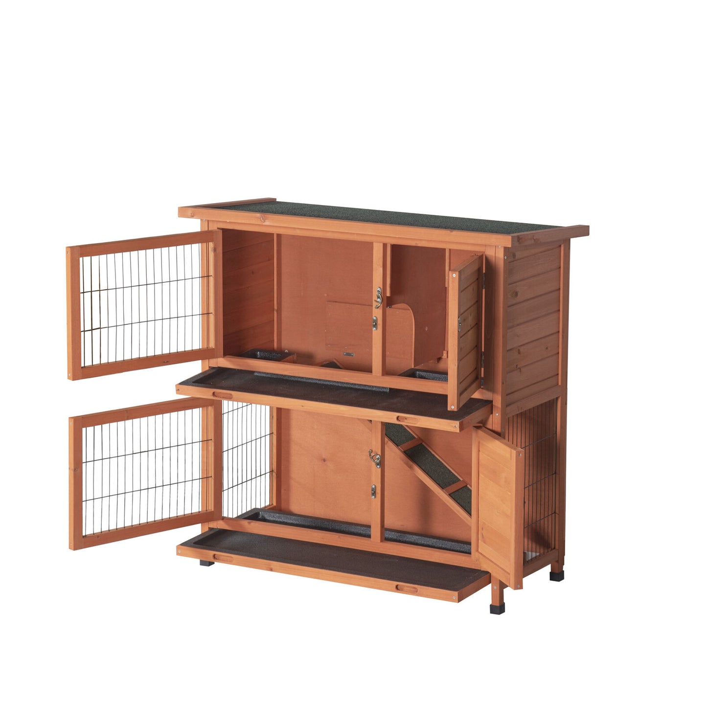 YES4PETS Large Double Storey Rabbit Hutch Guinea Pig Ferret Cage 104cm