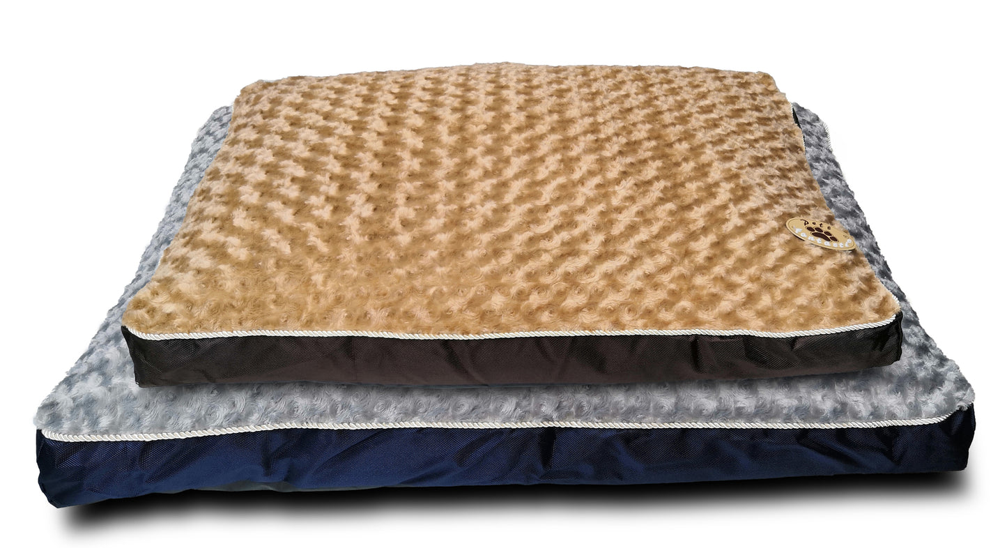 YES4PETS Medium Dog Puppy Pad Bed Kennel Mat Cushion Bed 85 x 60 cm Brown / Grey