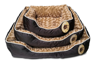 Small Washable Soft Pet Dog Puppy Cat Bed Cushion Mattress-Blue / Brown