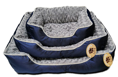 Small Washable Soft Pet Dog Puppy Cat Bed Cushion Mattress-Blue / Brown
