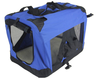 YES4PETS Large Portable Foldable Pet Dog Cat Puppy Rabbit Soft Crate-Blue