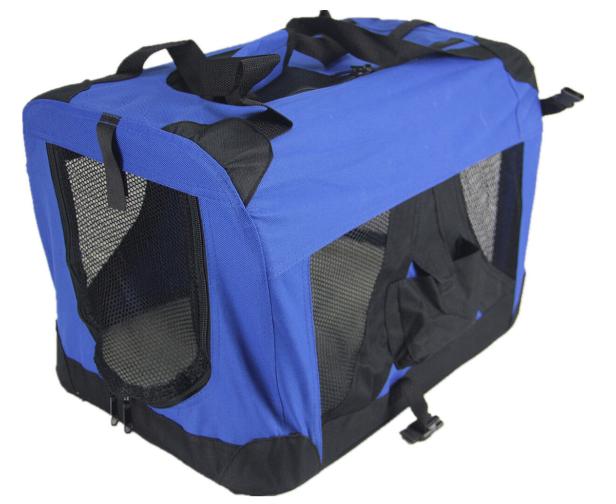 YES4PETS Large Portable Foldable Pet Dog Cat Puppy Rabbit Soft Crate-Blue