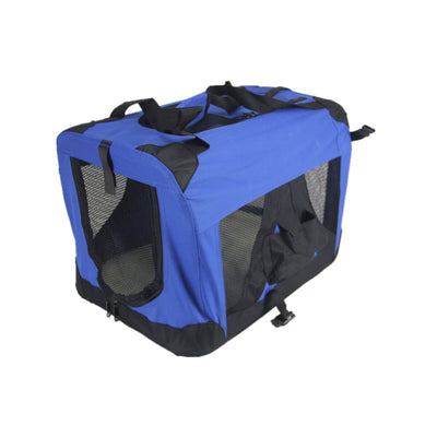 YES4PETS Large Portable Foldable Pet Dog Cat Puppy Rabbit Soft Crate-Blue
