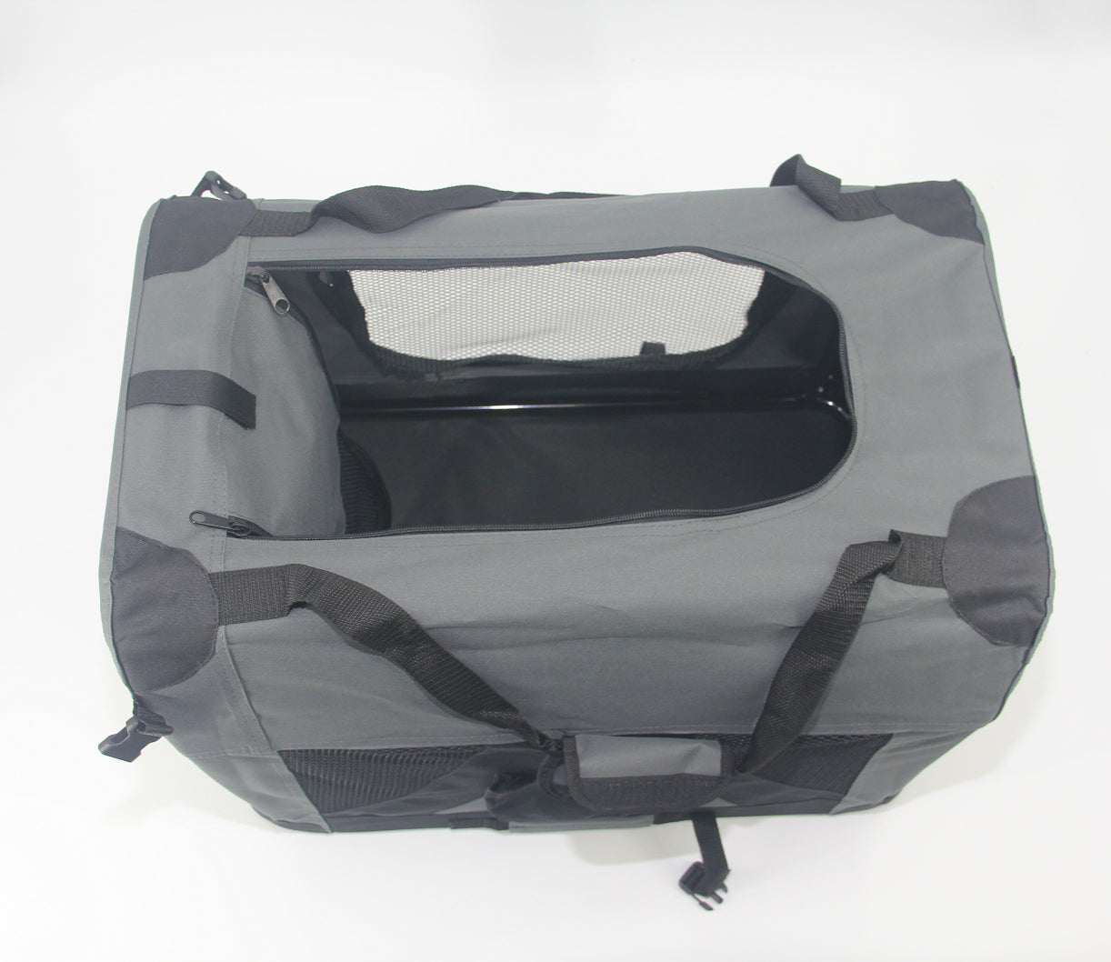 YES4PETS Large Portable Foldable Pet Dog Cat Puppy Soft Crate-Grey