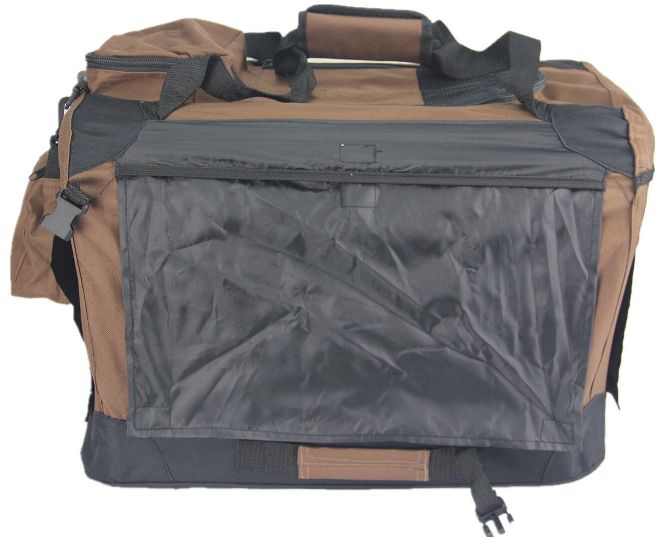 YES4PETS Medium Foldable Pet Dog Puppy Cat Rabbit Soft Crate With Curtain-Brown