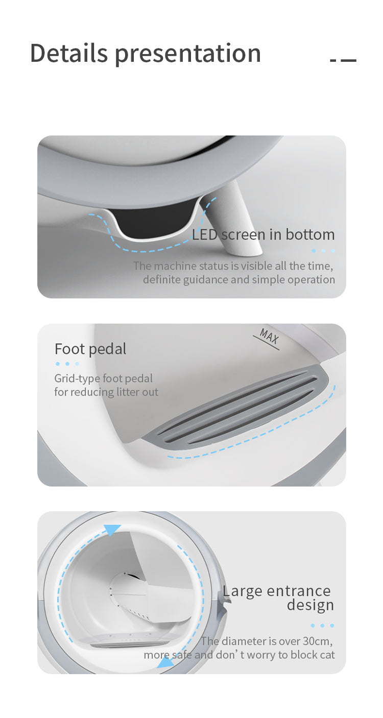 XXL Automatic Smart Hooded Cat Toilet Litter Box Tray House