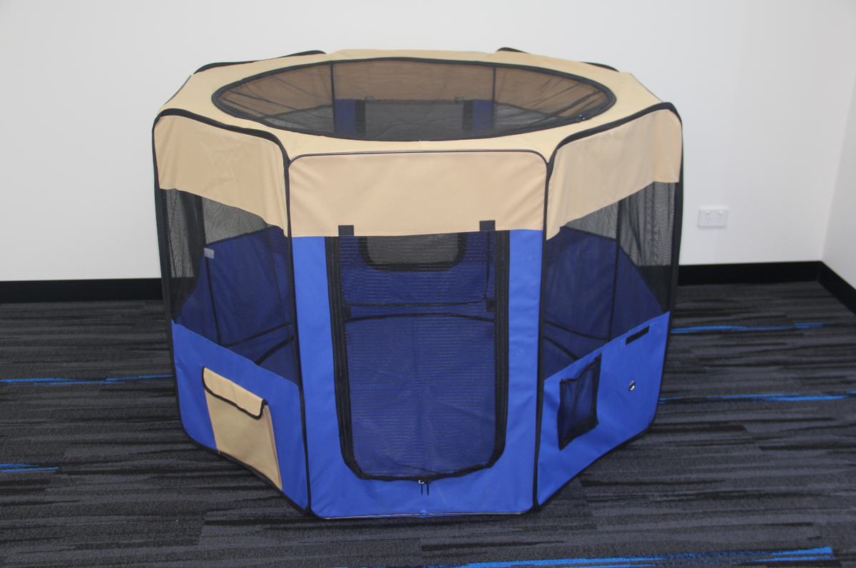 YES4PETS 75 cm Foldable Large Blue Dog Puppy Rabbit Soft Cat Playpen Enclosure