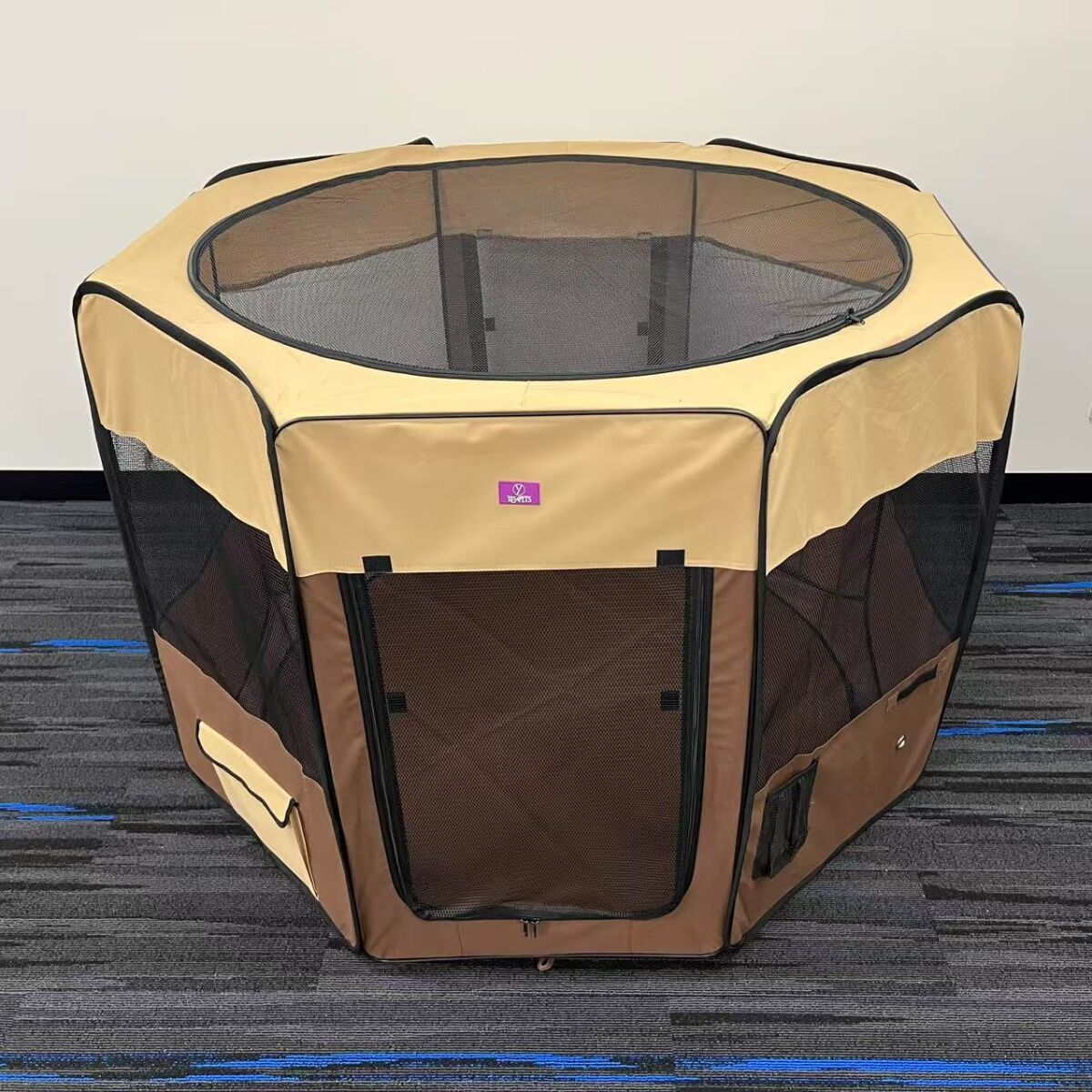 YES4PETS 98 cm High Foldable XL Brown Dog Puppy Cat Cage Soft Playpen Rabbit Enclosure