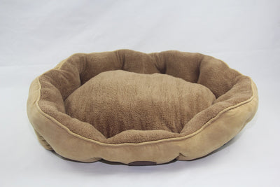 YES4PETS Washable Beige / Grey / Red Fleece Soft Pet Dog Cat Bed-Large