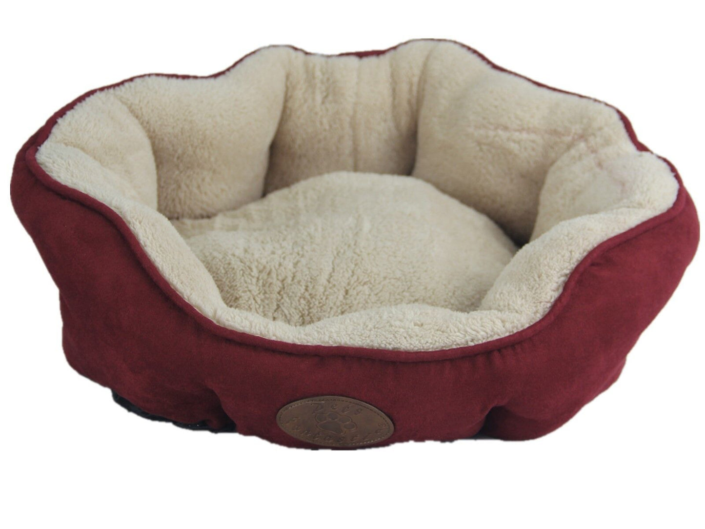 YES4PETS Washable Red / Grey / Beige Fleece Pet Dog Cat Soft Bed-Medium