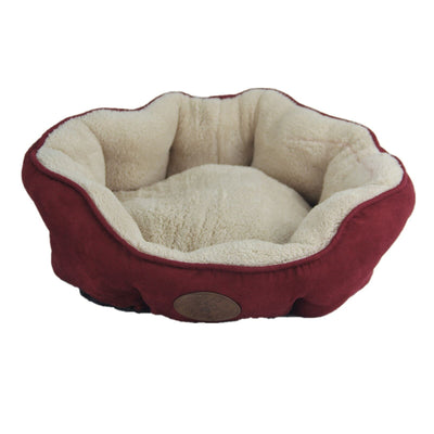 YES4PETS Washable Red / Grey / Beige Fleece Pet Dog Cat Soft Bed-Medium