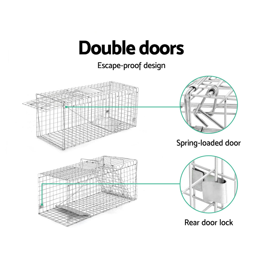 YES4PETS XXXL Animal Trap Humane Possum Cage Live Animal Safe Catch Rabbit Cat Hare 108X40X45CM