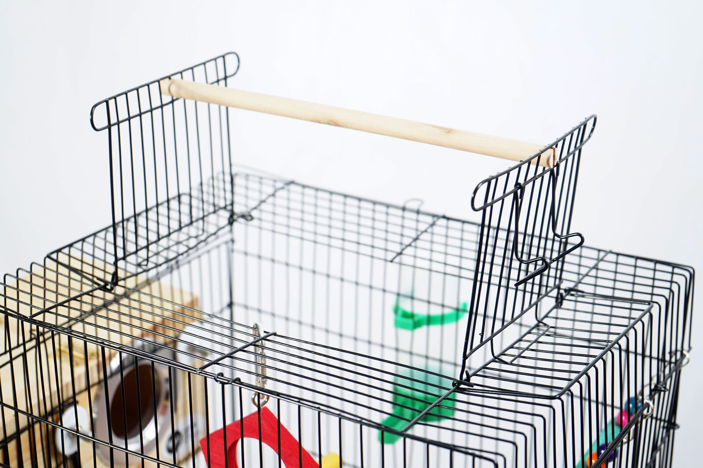 YES4PETS Medium Size Black Bird Cage Parrot Budgie Aviary with Perch Stand and Castor Wheels