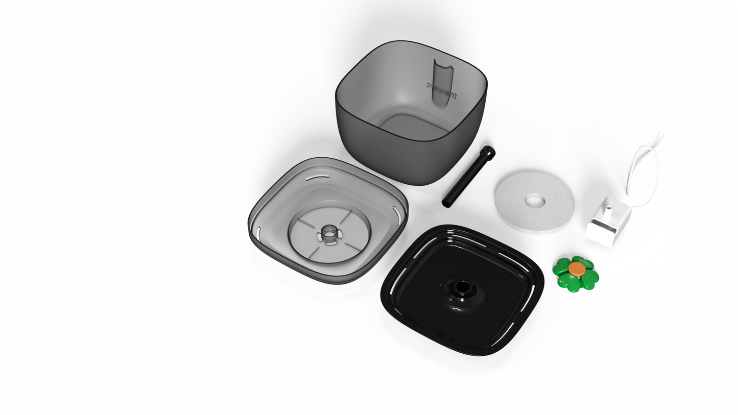 YES4PETS 2L Automatic Electric Pet Water Fountain Dog Cat Stainless Steel Feeder Bowl Dispenser Black