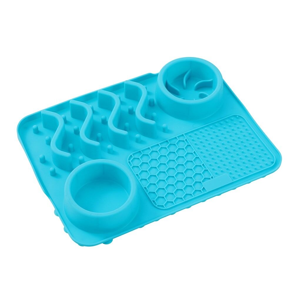 Pet Food Placemat Slow Feed Waterproof Leakproof Feeder Mat Non Slip Floor