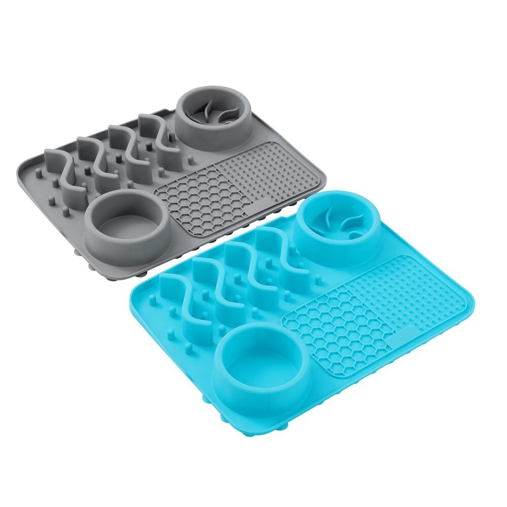 Pet Food Placemat Slow Feed Waterproof Leakproof Feeder Mat Non Slip Floor