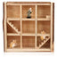 YES4PETS Natural Wooden Hamster Maze Playground Small Animal Maze House Hideouts Mice House Gerbils Tunnel Exploring Maze Toys for Small Rodents