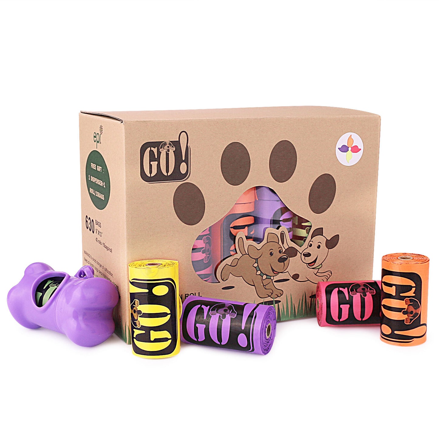 630 X Dog Puppy Poop Waste Disposable Rainbow Bags