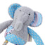 3 x Patchwork Plush Rope Dog Toys Squeaky Crinkle Bear Rabbit Elephant Set