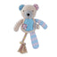 3 x Patchwork Plush Rope Dog Toys Squeaky Crinkle Bear Rabbit Elephant Set