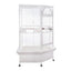 YES4PETS 185cm XXL White Corner Bird Cage Pet Parrot Aviary  Perch Castor Wheel With Cover