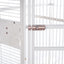 YES4PETS 185cm XXL White Corner Bird Cage Pet Parrot Aviary  Perch Castor Wheel With Cover