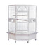 YES4PETS 185cm XXL White Corner Bird Cage Pet Parrot Aviary  Perch Castor Wheel