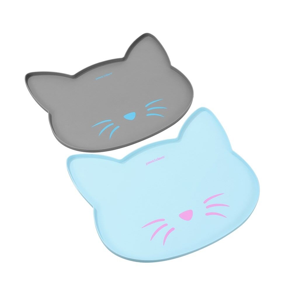2 x Pet Cat Food Bowl Placemat Waterproof Silicone Feeder Mat Non Slip Floor