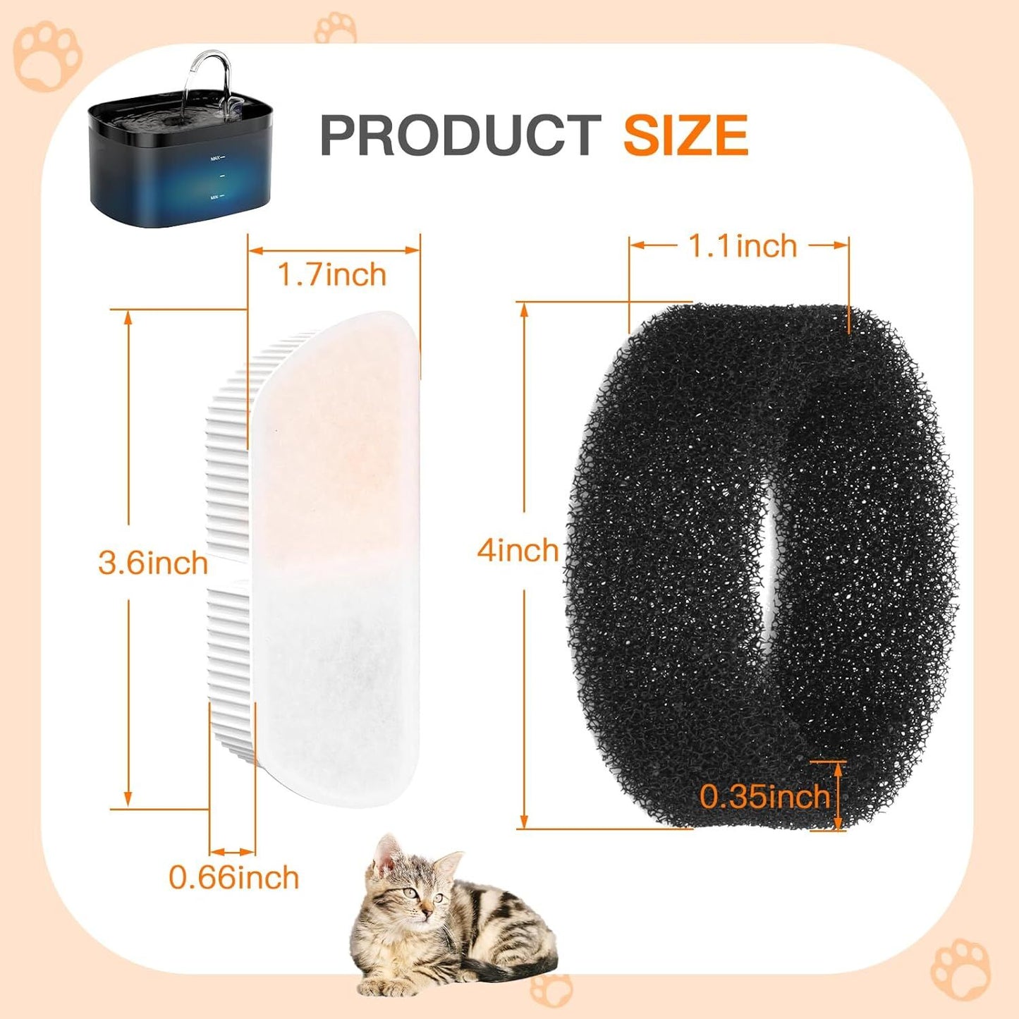 YES4PETS 8 x Pet Dog Cat Fountain Filter Replacement Activated Carbon Ion Exchange Resin Triple Filtration System Automatic Water Dispenser PW-115
