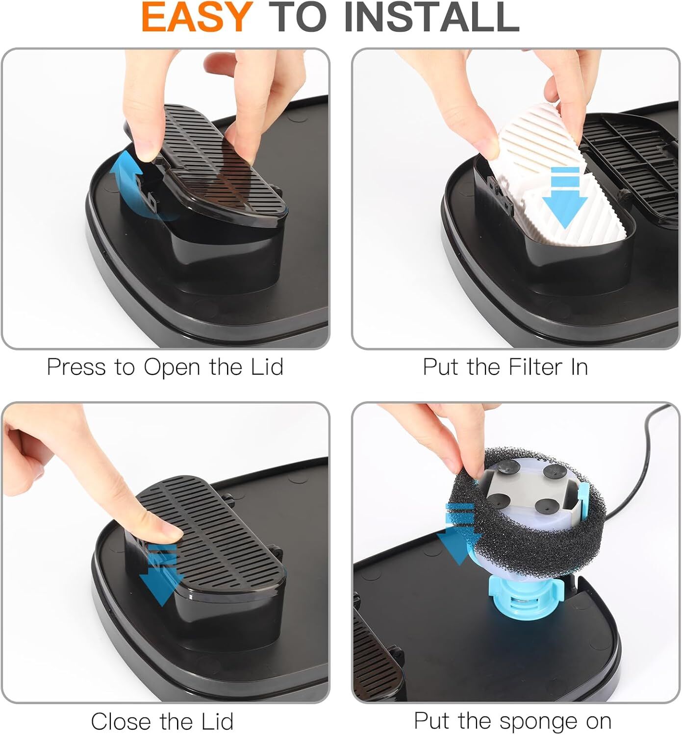 YES4PETS 8 x Pet Dog Cat Fountain Filter Replacement Activated Carbon Ion Exchange Resin Triple Filtration System Automatic Water Dispenser PW-115