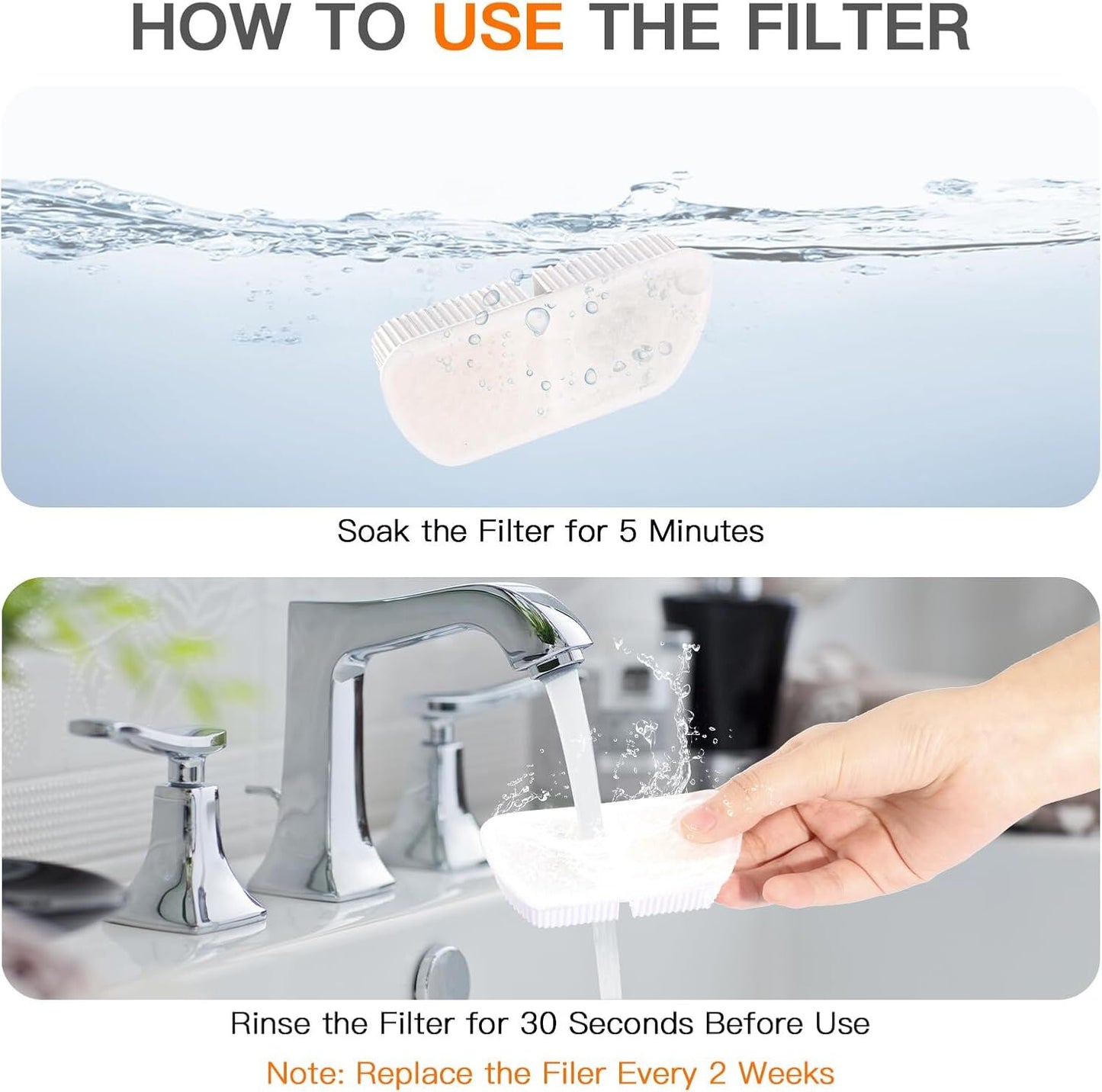 YES4PETS 8 x Pet Dog Cat Fountain Filter Replacement Activated Carbon Ion Exchange Resin Triple Filtration System Automatic Water Dispenser PW-115