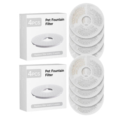 YES4PETS 8 x Pet Dog Cat Fountain Filter Replacement Activated Carbon Ion Exchange Resin Triple Filtration System Automatic Water Dispenser W7 W8