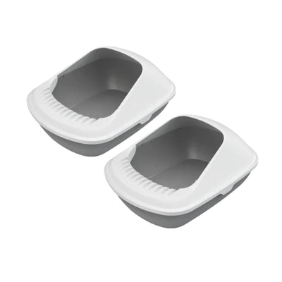 YES4PETS 2 X Medium Cat Litter Box Tray With Shovel Kitty Toilet Semi-Enclosed Pet Box