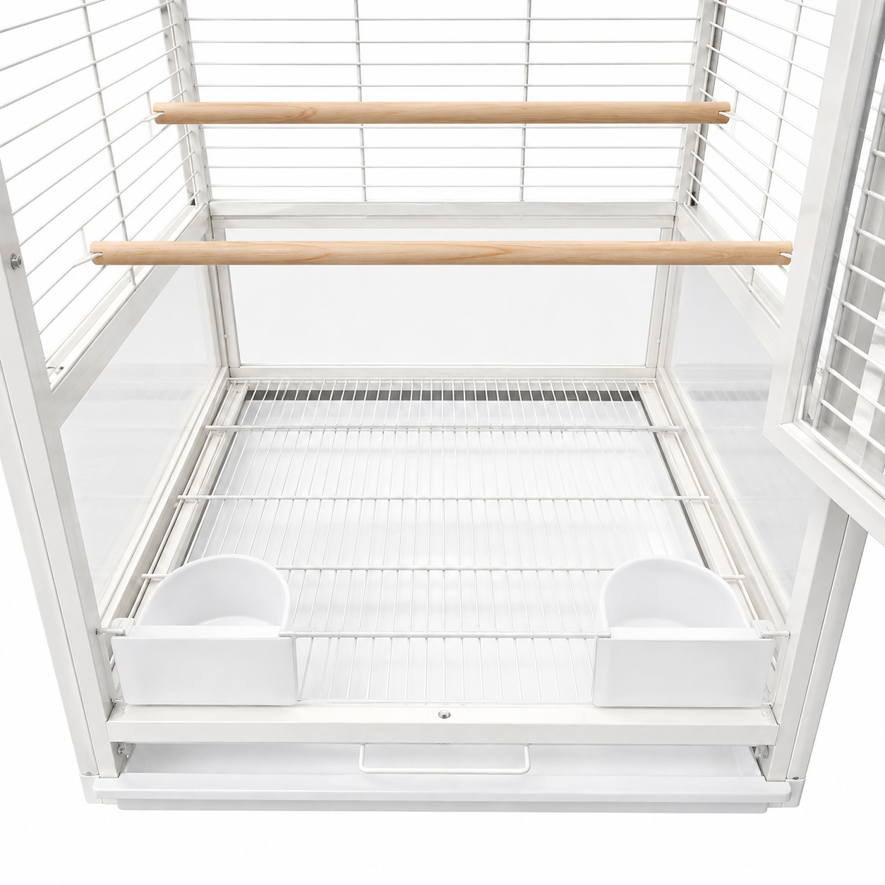 YES4PETS White Bird Transport Budgie Cage Parrot Aviary Carrier with Wheels