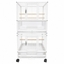 YES4PETS White Bird Transport Budgie Cage Parrot Aviary Carrier with Wheels