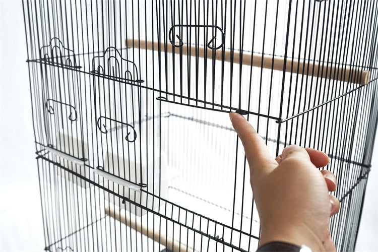 YES4PETS Small Bird Cage Aviary for Budgies Finches Canaries Parakeets with House Shaped Roof With Toys