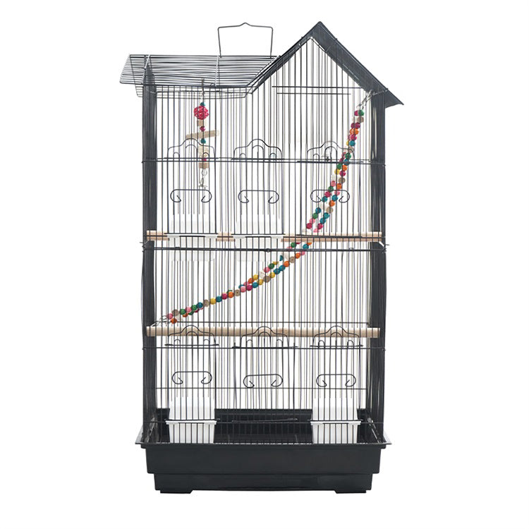 YES4PETS Small Bird Cage Aviary for Budgies Finches Canaries Parakeets with House Shaped Roof With Toys